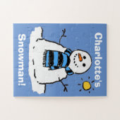 Leuke Sneeuwman in een Winterlandschap Legpuzzel (Horizontaal)