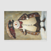 Leuke sneeuwman in outfit met paraplu BA9 decoupag Tissuepapier (Voorkant)