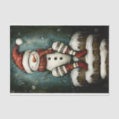 Leuke Sneeuwman in Rode Kerstman Hoed & Laarzen BA Tissuepapier (Voorkant)