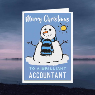 Leuke sneeuwman kerst Kaart voor een accountant