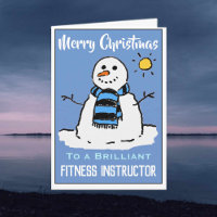 Leuke sneeuwman kerst Kaart voor Fitness Instructo