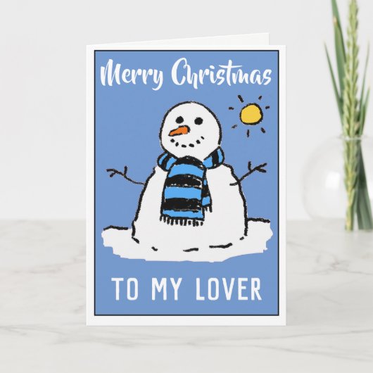 Leuke Sneeuwman Kerstkaart Voor Mijn Geliefde Feestdagen Kaart (Voorkant)