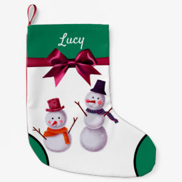 Leuke sneeuwman kleine kerstkous kleine kerstsok