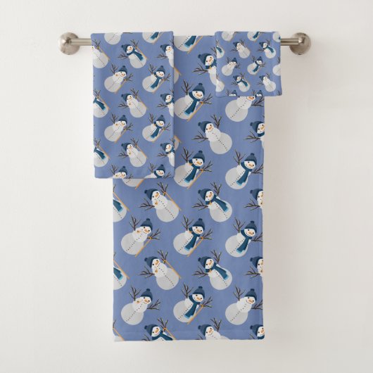 Leuke Sneeuwman met de Kleur van Beanie - van Bad Handdoek (Insitu)