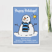Leuke Sneeuwman Prettig Vieren Kerst Kaart (Voorkant)