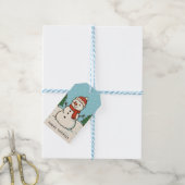 Leuke sneeuwman Schattigee kerst Cadeaulabel (Met Touw)