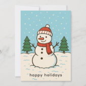Leuke sneeuwman Schattigee kerst Feestdagenkaart (Voorkant)