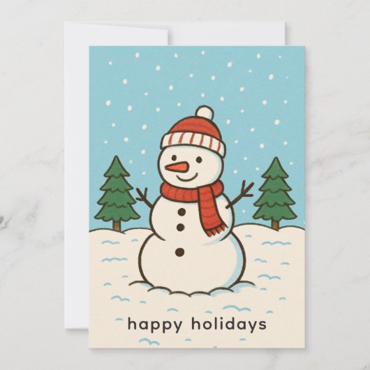Leuke sneeuwman Schattigee kerst Feestdagenkaart (Voorkant)