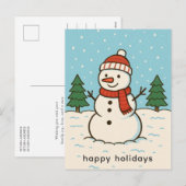 Leuke sneeuwman Schattigee kerst Feestdagenkaart (Voorkant / Achterkant)