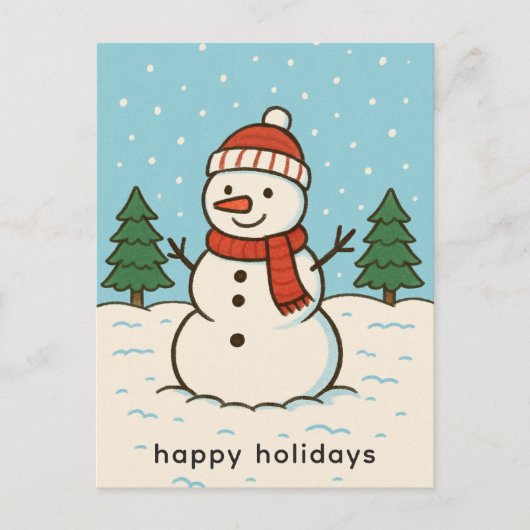 Leuke sneeuwman Schattigee kerst Feestdagenkaart (Voorkant)