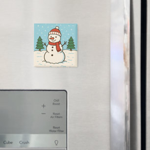 Leuke sneeuwman Schattigee kerst Magneet