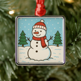 Leuke sneeuwman Schattigee kerst Metalen Ornament