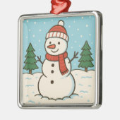 Leuke sneeuwman Schattigee kerst Metalen Ornament (Links)