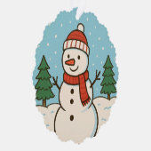 Leuke sneeuwman Schattigee kerst Ornament Kaart (Rechts)