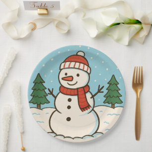 Leuke sneeuwman Schattigee kerst Papieren Bordje