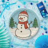 Leuke sneeuwman Schattigee kerst Papieren Bordje (Feest)