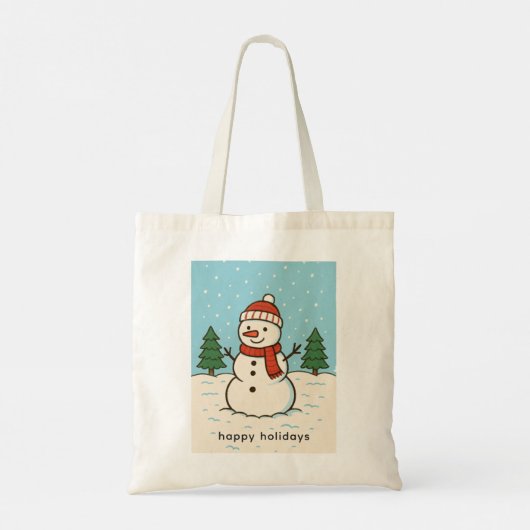 Leuke sneeuwman Schattigee kerst Tote Bag (Achterkant)
