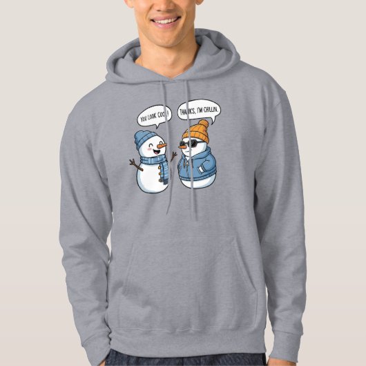 Leuke Sneeuwman Vrienden Hoodie (Voorkant)