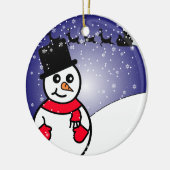 Leuke Sneeuwman Winter Vakantie Kerstmis Keramisch Ornament (Links)