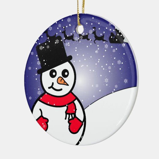 Leuke Sneeuwman Winter Vakantie Kerstmis Keramisch Ornament (Links)