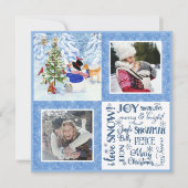 Leuke Sneeuwman Woodland Sneeuw Kerstmis Familie F Feestdagenkaart (Voorkant)