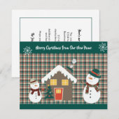 Leuke Sneeuwmannen en Gezellig Huis Vakantie Verhu Aankondiging (Voorkant / Achterkant)