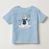 Leuke sneeuwpop met boodschap! kinder shirts (Voorkant)