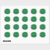 Leuke Sneeuwvlokken Groen en Zilverkleurige Xmas Ronde Sticker (Vel)