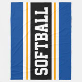 Leuke SOFTBALL Heldere Zwarte Atletische Strepen Fleece Deken (Voorkant)