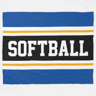 Leuke SOFTBALL Heldere Zwarte Atletische Strepen Fleece Deken