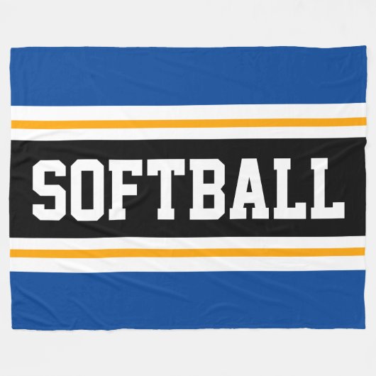 Leuke SOFTBALL Heldere Zwarte Atletische Strepen Fleece Deken (Voorkant (Horizontaal))