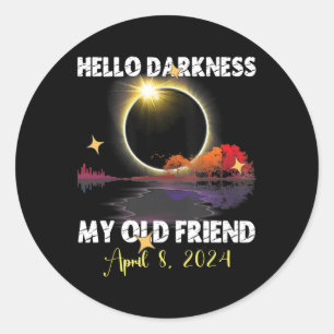 Leuke Solare Eclipse 2024 voor april 8 2024 Solar Ronde Sticker