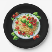 Leuke spaghetti liefhebbers diner papieren bordje (Voorkant)