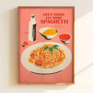 Leuke Spaghetti Muurprint Retro Keuken Muurkunst Poster