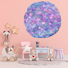 Leuke Sparkly Glitter Zeemeermin Schalen Rond Kussen