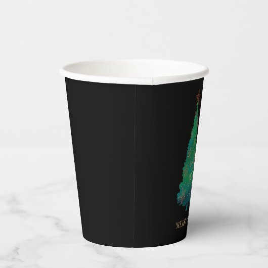 Leuke Sparkly Waterverf Kerstboom Papieren Bekers (Rechts)