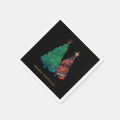 Leuke Sparkly Waterverf Kerstboom Servetten (Hoek)