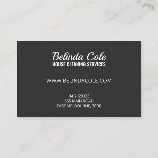 Leuke Sparkly Zeepachtige Schoonmaak Splatter Visitekaartje (Achterkant)