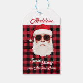 Leuke Speciale Levering Santa Red Black Buffalo Pl Cadeaulabel (Voorkant)