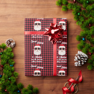 Leuke Speciale Levering Santa Red Black Buffalo Pl Cadeaupapier