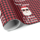 Leuke Speciale Levering Santa Red Black Buffalo Pl Cadeaupapier (Rol Hoek)