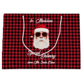 Leuke Speciale Levering Santa Red Black Buffalo Pl Groot Cadeauzakje (Voorkant)