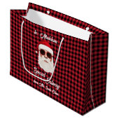 Leuke Speciale Levering Santa Red Black Buffalo Pl Groot Cadeauzakje (Voorkant Gekanteld)