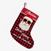 Leuke Speciale Levering Santa Red Black Buffalo Pl Kleine Kerstsok (Voorkant (Hangend))