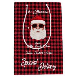 Leuke Speciale Levering Santa Red Black Buffalo Pl Medium Cadeauzakje