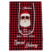 Leuke Speciale Levering Santa Red Black Buffalo Pl Medium Cadeauzakje (Achterkant)