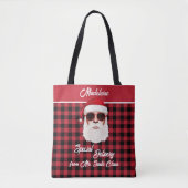 Leuke Speciale Levering Santa Red Black Buffalo Pl Tote Bag (Voorkant)