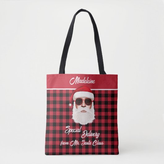 Leuke Speciale Levering Santa Red Black Buffalo Pl Tote Bag (Voorkant)