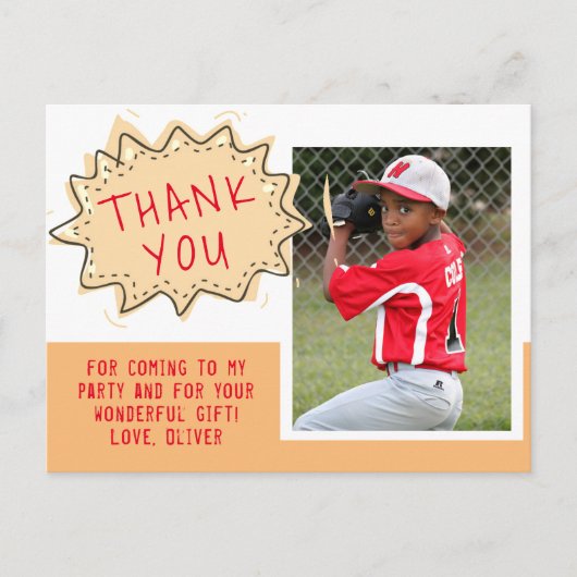 Leuke Speech Cloud Verjaardag Dank u Foto Briefkaart (Voorkant)