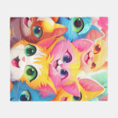 Leuke speelse anime kittens fleece deken (Voorkant (Horizontaal))